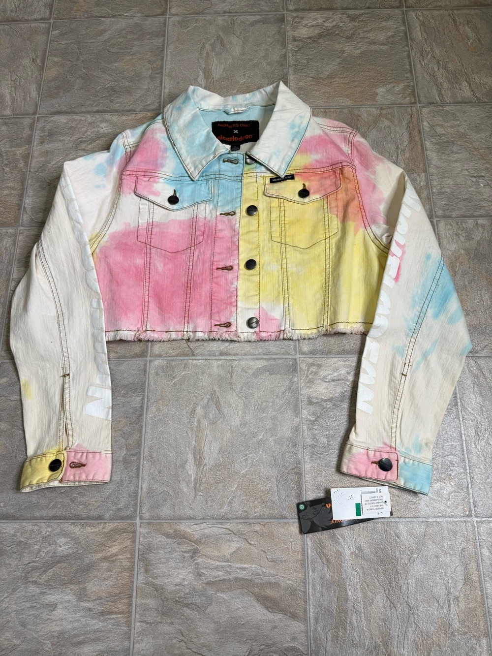 Members Only X Nickelodeon Rugrats Denim Tie Dye Jacket Women Size Large NWT